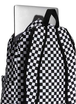 Mochila Vans Old Skool Checkerboard branca e preta