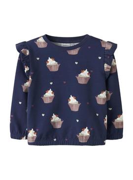 Moletom Name It Naya azul marinho para menina