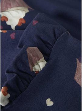 Moletom Name It Naya azul marinho para menina