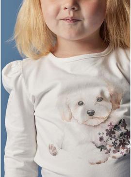 Camiseta Name It Ninea branca para menina.