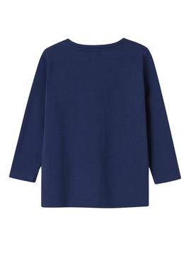 Camiseta Name It Nichola azul marinho para menina.