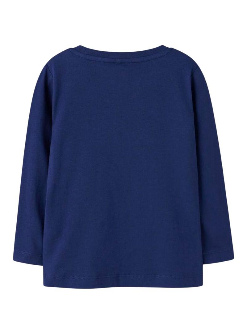 Camiseta Name It Ninna azul marinho para menina.