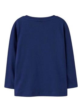 Camiseta Name It Ninna azul marinho para menina.