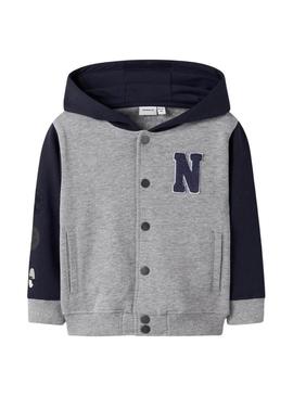 Jaqueta de veludo Name It Nyree cinza para menino