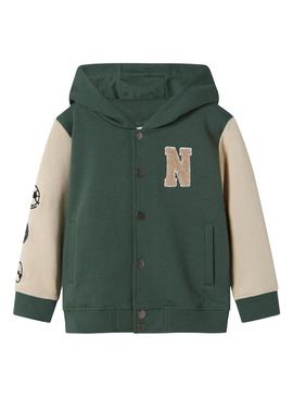 Jaqueta de pelúcia Name It Nyree verde para menino