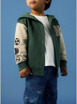 Jaqueta de pelúcia Name It Nyree verde para menino