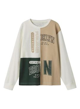 Camiseta Name It Nivan bege para menino.