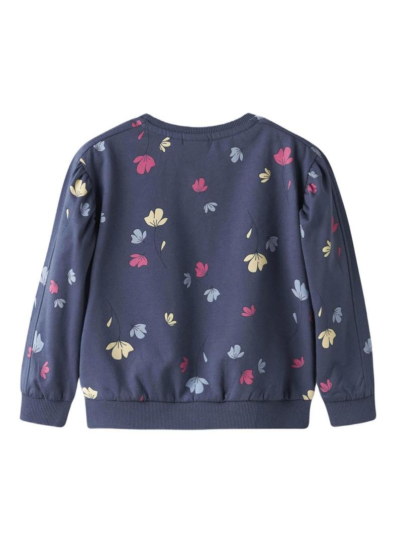 Moletom Name It Nula flores marinho para menina