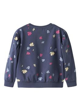 Moletom Name It Nula flores marinho para menina