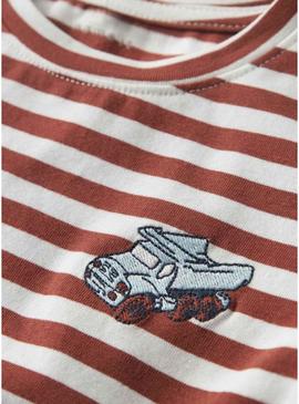 Camisa Name It Nitu listrada bordô para menino