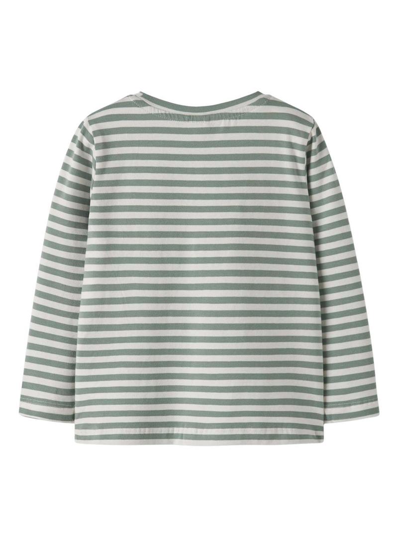 Camisa Name It Nitu listrada verde para menino.