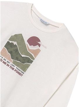 Camiseta Mayoral gráfica branca para menina