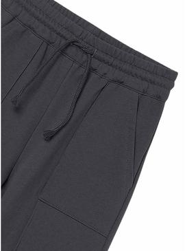 Calça Mayoral de felpa cinza de perna larga para menina
