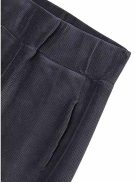 Calças compridas de veludo azul da Mayoral para menina.