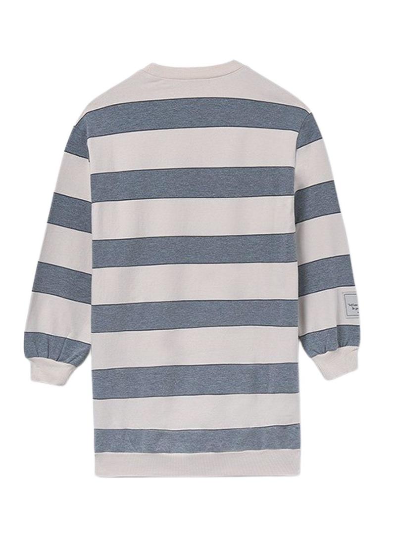Vestido listrado cinza da Mayoral para menina