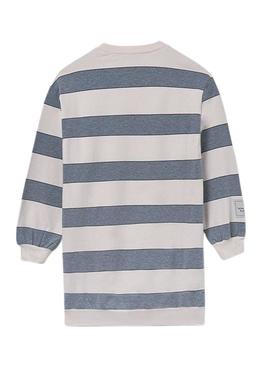 Vestido listrado cinza da Mayoral para menina