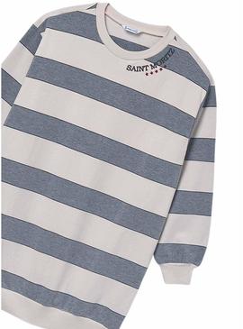 Vestido listrado cinza da Mayoral para menina