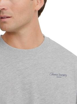 Camisa Silbon Tennis Society cinza para homem.