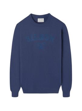 Camisola Silbon Raqueta azul para homem.