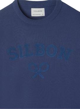 Camisola Silbon Raqueta azul para homem.