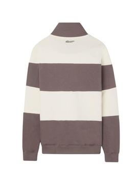 Moletom às riscas Silbon marrom e bege para homem.