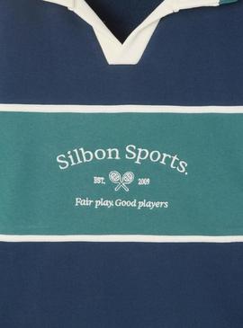 Moletom Silbon Sports polo azul para homem.