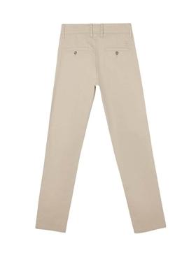 Calça chino Silbon Casual bege para homem.