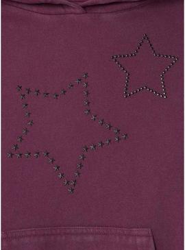 Moletom Pepe Jeans Alicia granate para menina.