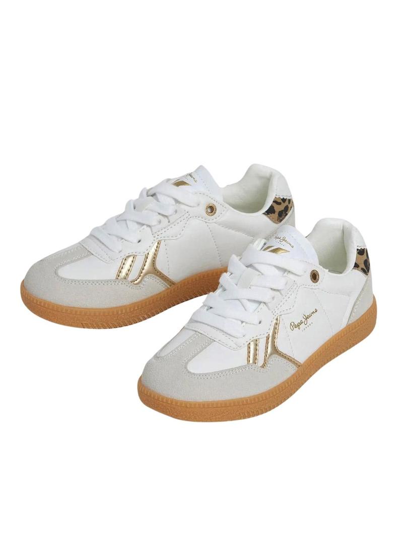 Sapatos Pepe Jeans Ball branco para menina.