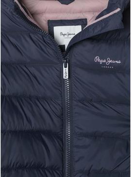 Jaqueta acolchoada azul marinho da Pepe Jeans para menina.