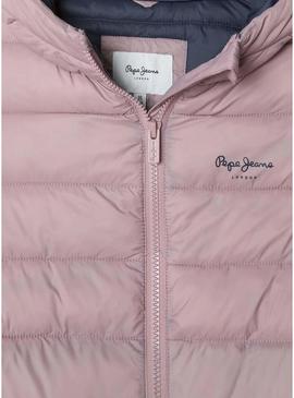 Jaqueta acolchoada Pepe Jeans Dahlia rosa menina.