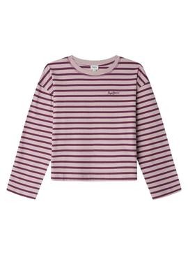 Camisa Pepe Jeans Adrianne listrada para menina.