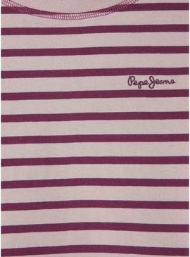 Camisa Pepe Jeans Adrianne listrada para menina.