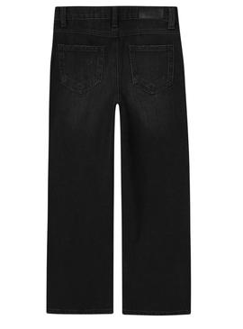Calça jeans Name It Rose preta destruída para menina.