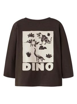 Camiseta Name It Niklaus marrom para menino.