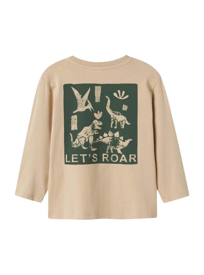 Camiseta Name It Niklaus tostado dino para menino.