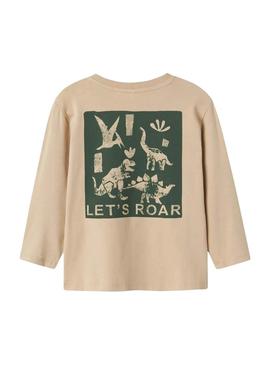 Camiseta Name It Niklaus tostado dino para menino.