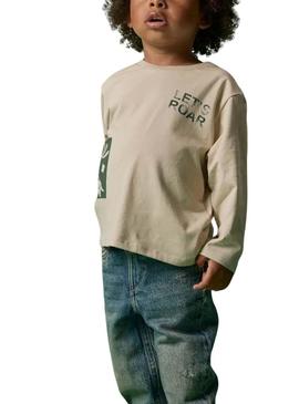 Camiseta Name It Niklaus tostado dino para menino.