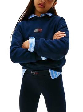Leggings Tommy Hilfiger skinny Rhine logo navy para meninas.