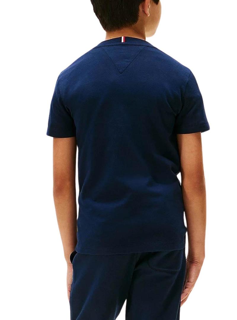 Camiseta Tommy Hilfiger Varsity logo marinho criança.