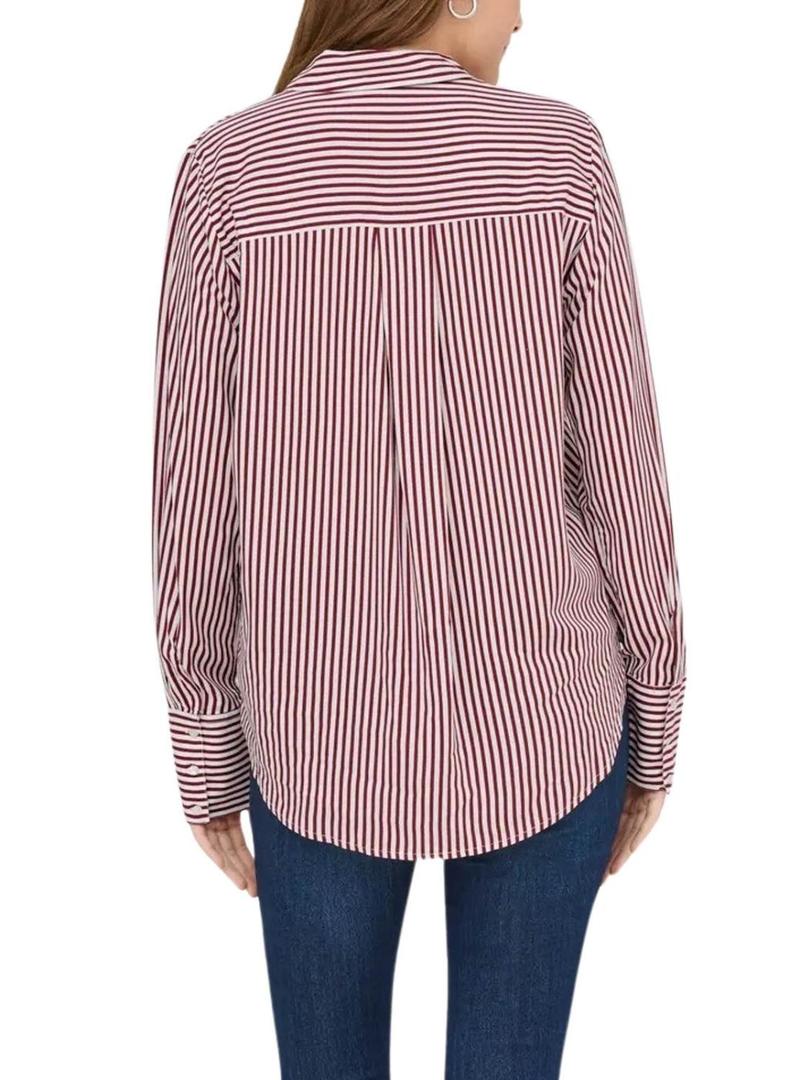 Camisa Only Berit vermelha e branca para mulher