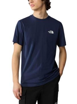 Camiseta The North Face Simple Dome azul para homem.