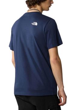 Camiseta The North Face Simple Dome azul para homem.