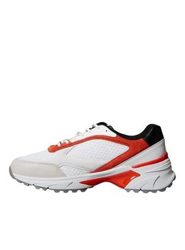 Sapatilhas Calvin Klein Jeans Hike Runner branco e laranja para homem.