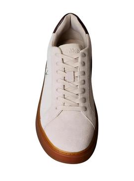 Sapatilhas Calvin Klein Jeans Classic Cupsole bege para homem.