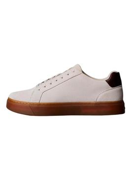 Sapatilhas Calvin Klein Jeans Classic Cupsole bege para homem.