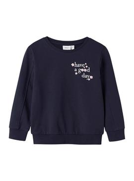 Moletom Name It Linka azul marinho para menina