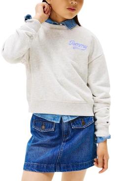 Camisola Tommy Hilfiger Varsity logo cinza menina