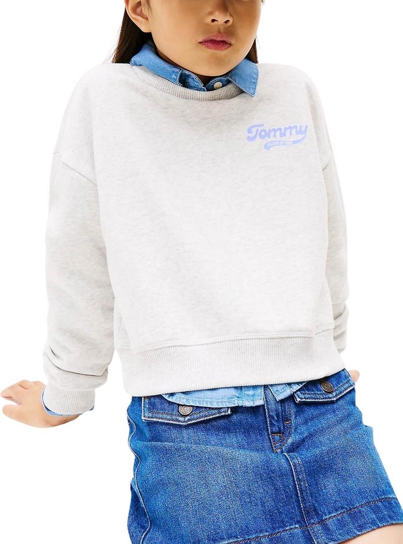 Camisola Tommy Hilfiger Varsity logo cinza menina