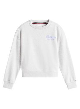 Camisola Tommy Hilfiger Varsity logo cinza menina